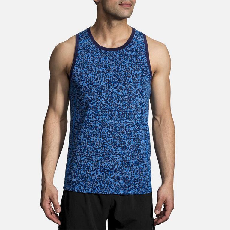 Brooks Distance Running Tank Top - Men's - Blue (78945-LBFR)